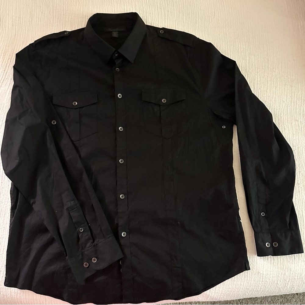 Kenneth Cole Black Strech Dress Shirt - Size XXL